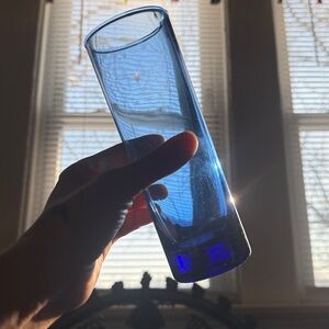 Vintage Set Blue Glass Tumblers 2